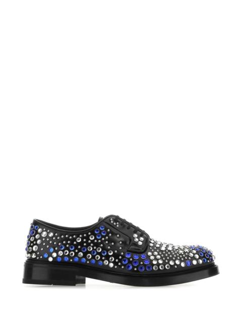 Prada Prada Men Embellished Leather Lace-Up Shoes