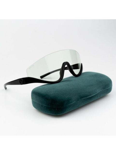 GUCCI NEW Gucci GG1650S 005 Shiny Black  Green Unisex Shield Mask Sunglasses