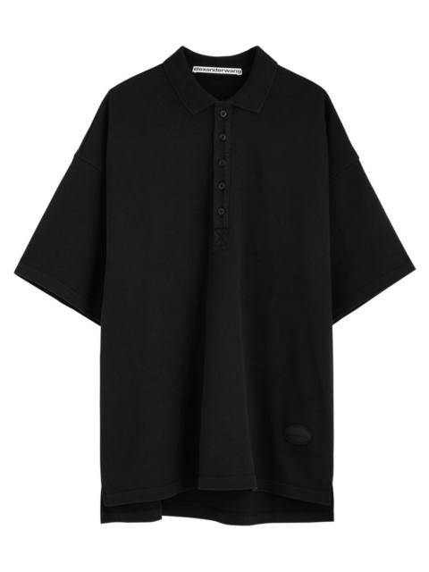 Alexander Wang Oversized Logo Cotton Polo Shirt
