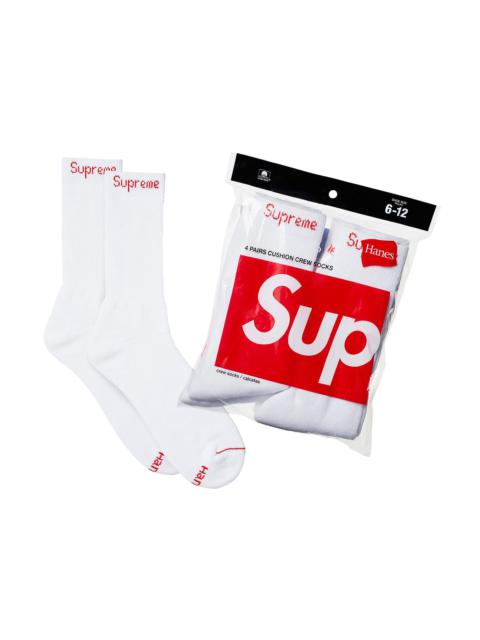 Supreme x Hanes Crew Socks (4 Pack) 'White'