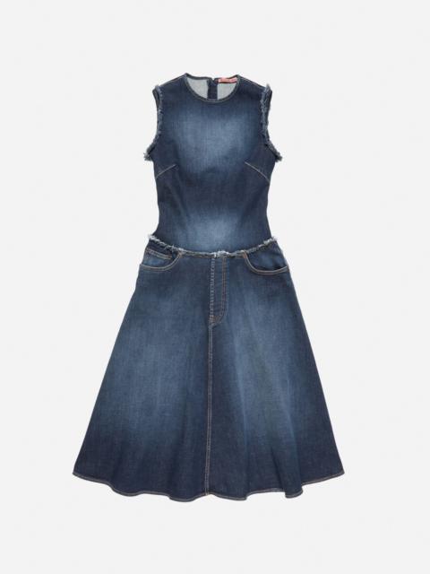 Acne Studios Layered denim midi dress - Dark Blue