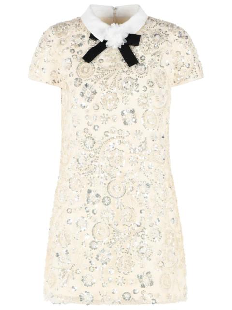 self-portrait Self Portrait Cream Polyester Mini Dress Women