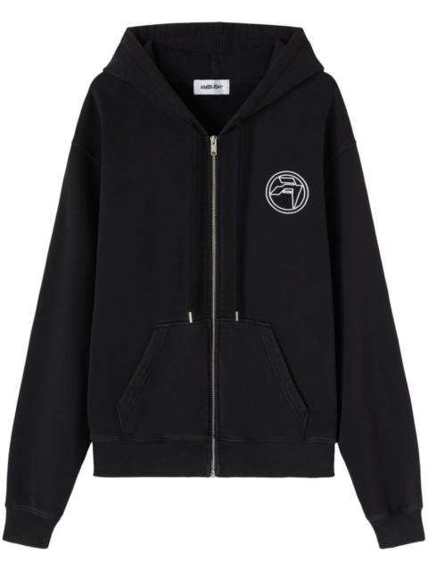 Ambush logo-embroidered organic cotton hoodie