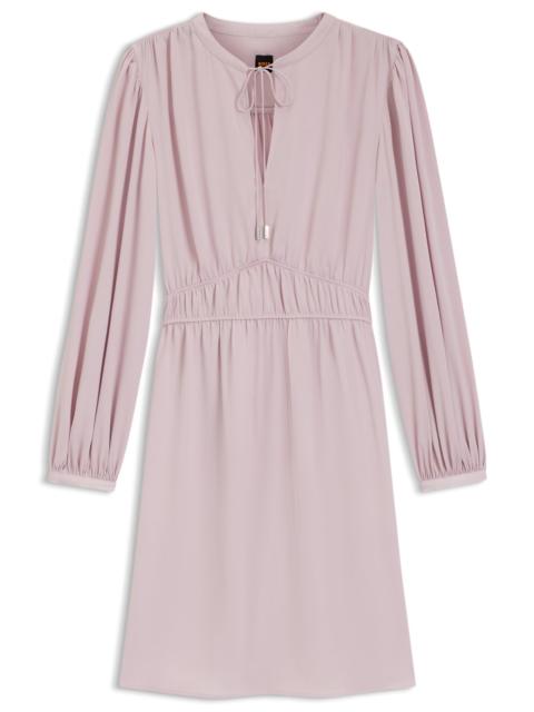 BOSS CRINKLE-SATIN MINI DRESS WITH GATHERED DETAILS