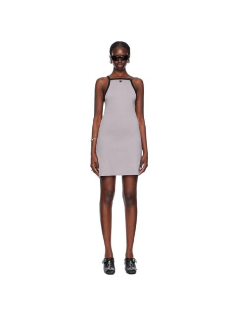 courrèges Gray Pin-Buckle Minidress