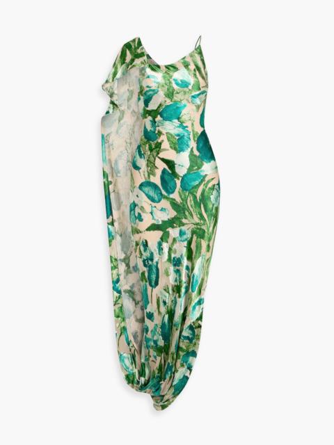 Cult Gaia Iker one-shoulder silk-blend devoré-chiffon maxi dress
