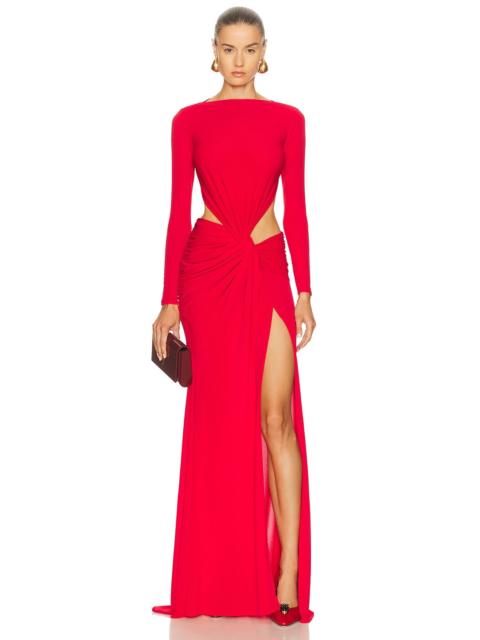ALEX PERRY Long Sleeve Twist Gown