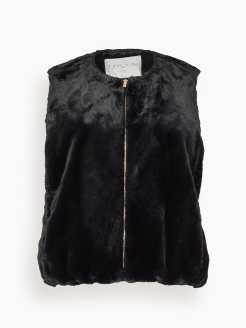 forte_forte Eco Fur Vest in Noir