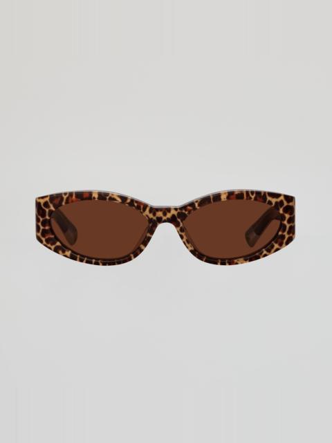 JACQUEMUS Ovalo Oval Sunglasses in Leopard
