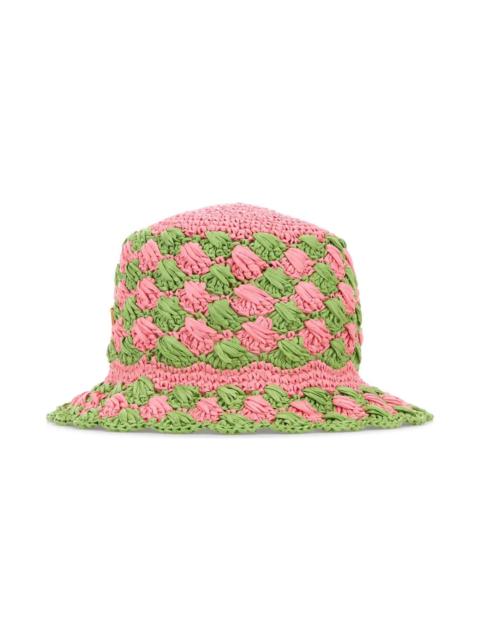 Prada Two-tone Raffia Bucket Hat