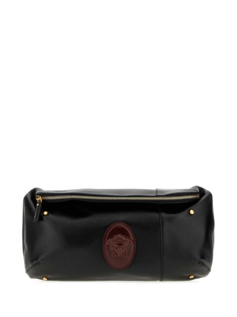 VERSACE Versace Men Black Nappa Leather Lou Belt Bag