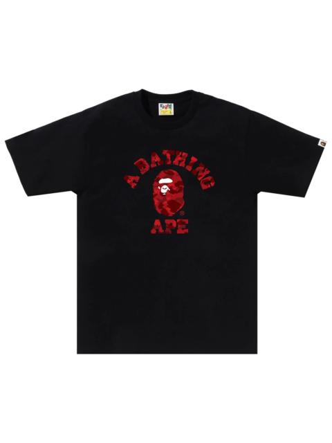 A BATHING APE® BAPE Color Camo College Tee 'Black/Red'