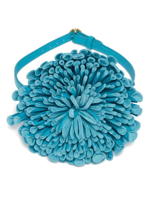 Alaïa Light Blue Leather Flower Choker