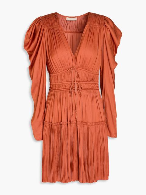 ULLA JOHNSON Lu bow-detailed satin mini dress
