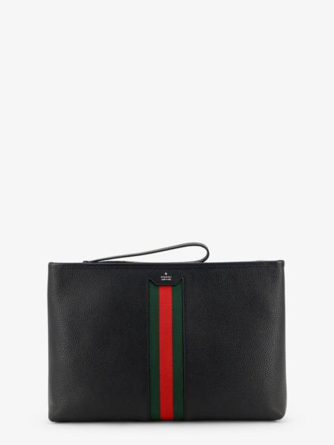 GUCCI Gucci Portfolio Grained Leather Clutch