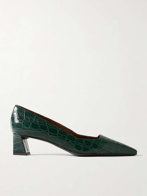 Morpheus Pavone croc-effect leather pumps