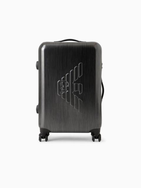 EMPORIO ARMANI ABS medium trolley suitcase with oversized, embossed eagle