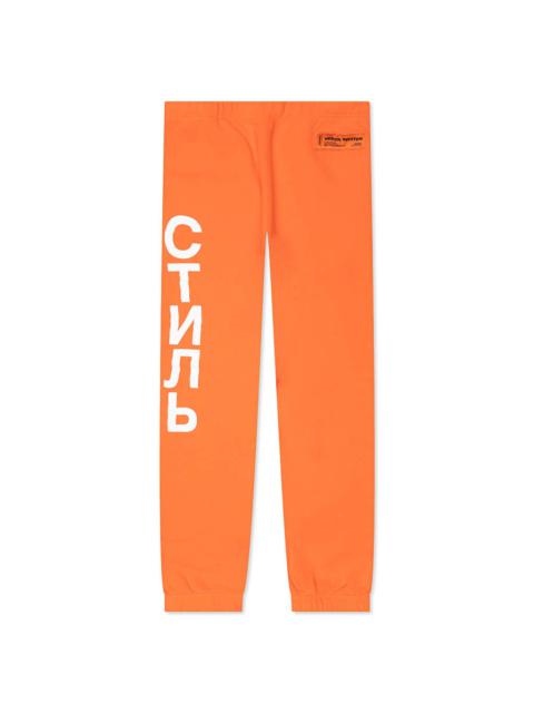 Heron Preston HERON PRESTON PLAIN SWEATPANTS CTNMB VERTIC - ORANGE/WHITE