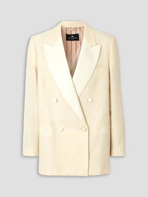 Etro Double-breasted cotton and wool-blend jacquard blazer