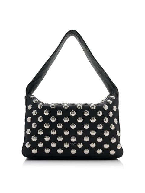 KHAITE Elena Leather Studded Shoulder Bag black
