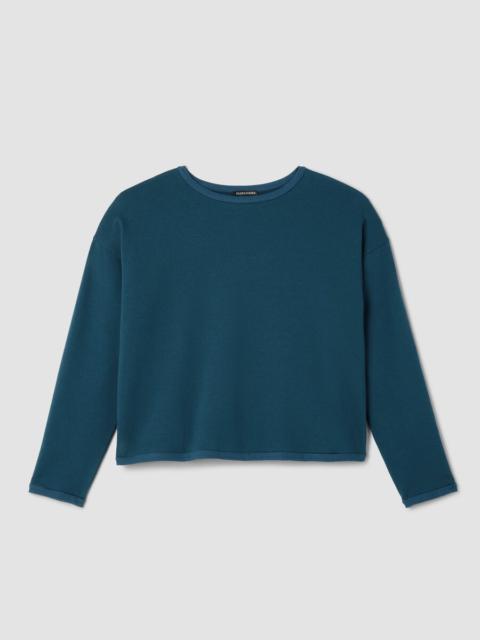 EILEEN FISHER Cozy Brushed Terry Hug Round Neck Box-Top
