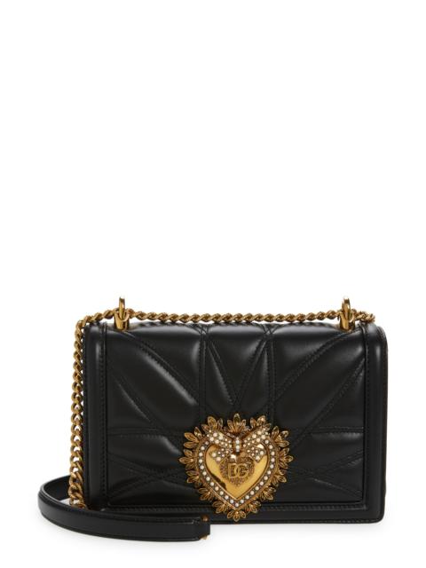 Dolce & Gabbana Devotion Logo Heart Lambskin Crossbody Bag