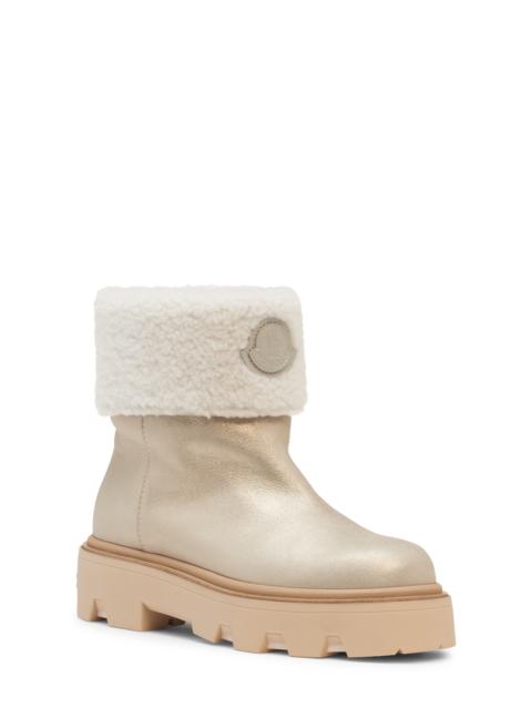 Moncler Moncler Aurea Genuine Shearling Lined Boot in Metallic Pale Silver at Nordstrom