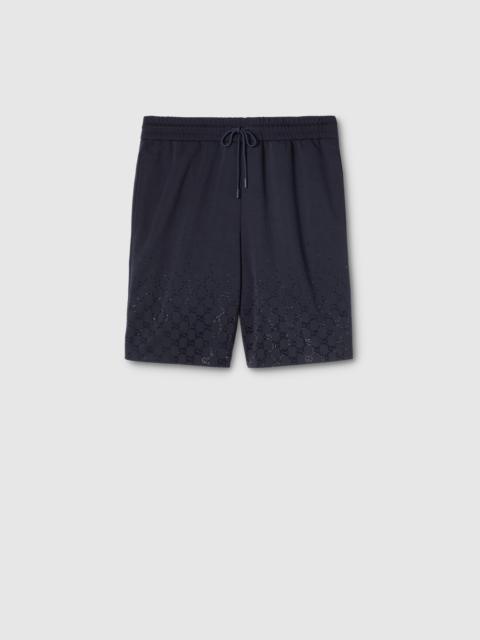 GUCCI Technical jersey shorts with crystals