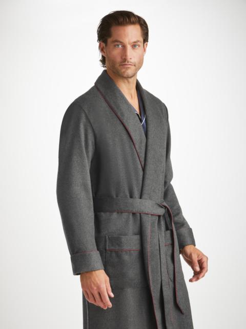 Derek Rose Men's Dressing Gown Duke Cashmere Charcoal