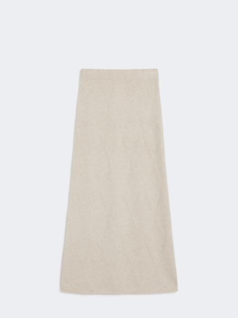 Max Mara Argyle cashmere yarn skirt - BEIGE