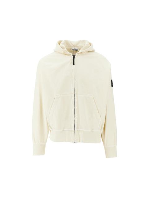 Stone Island ORGANIC COTTON CANVAS FULL-ZIP HOODIE