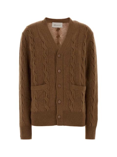AMI Paris Ami Women Brown Wool Cardigan