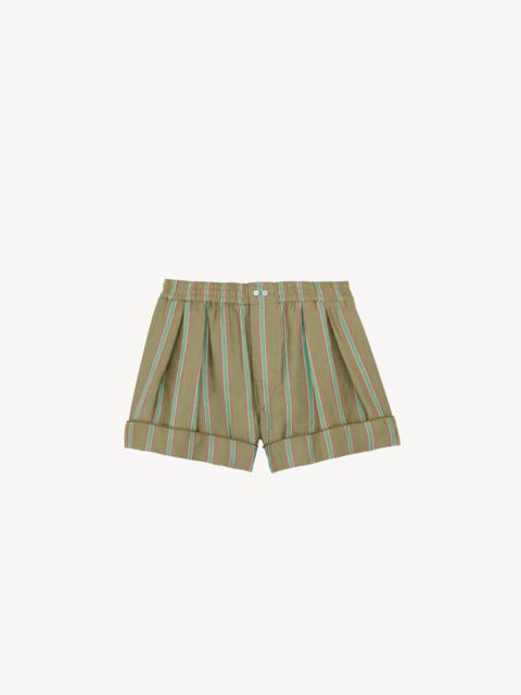 SAINT LAURENT PAJAMA SHORTS IN STRIPED CUPRO