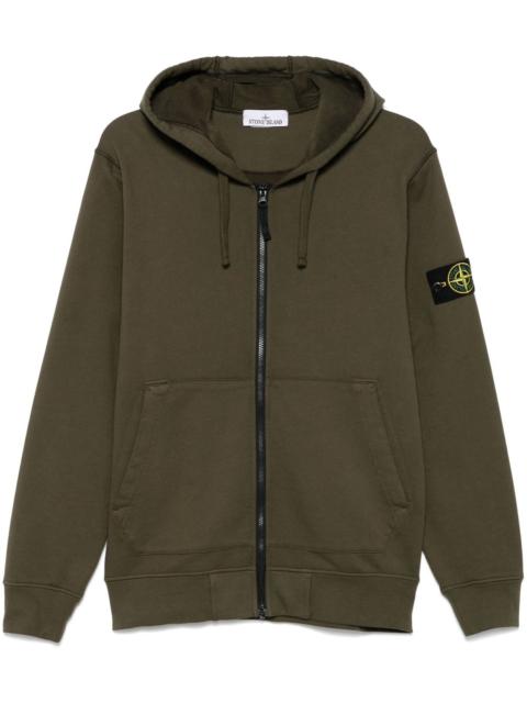Stone Island Men Logo Cotton Zipped Hoodie