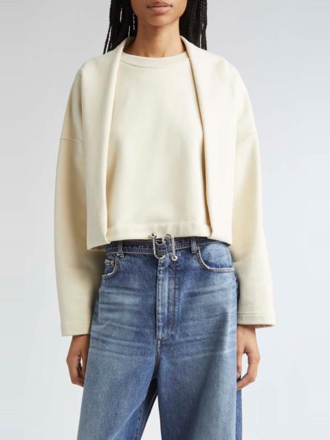 Sportmax SPORTMAX Minnie Layered Effect Sweatshirt in Ivory at Nordstrom
