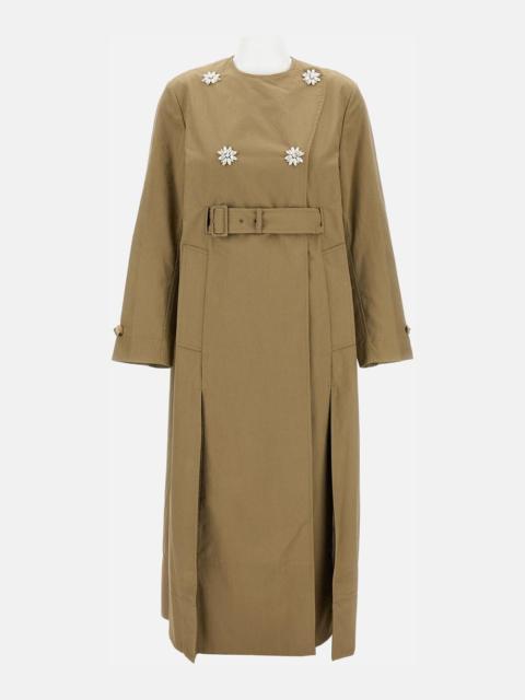Simone Rocha Long trench with belt and multiple slits