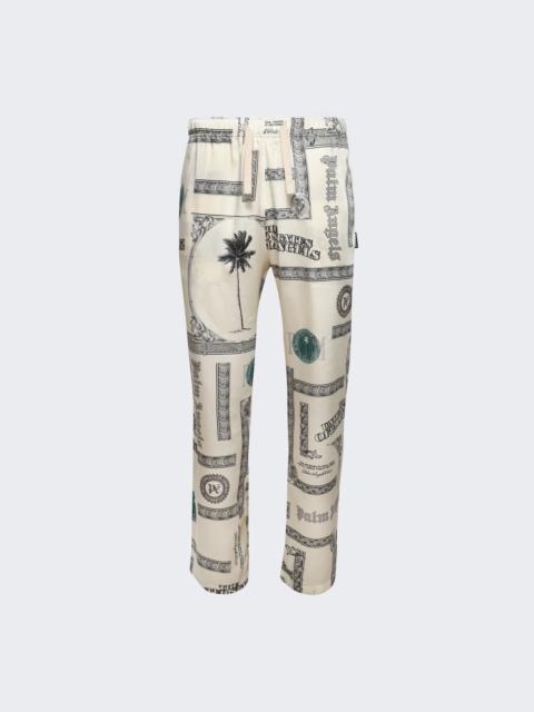Palm Angels Dollar Cozy Pants Ivory And Black