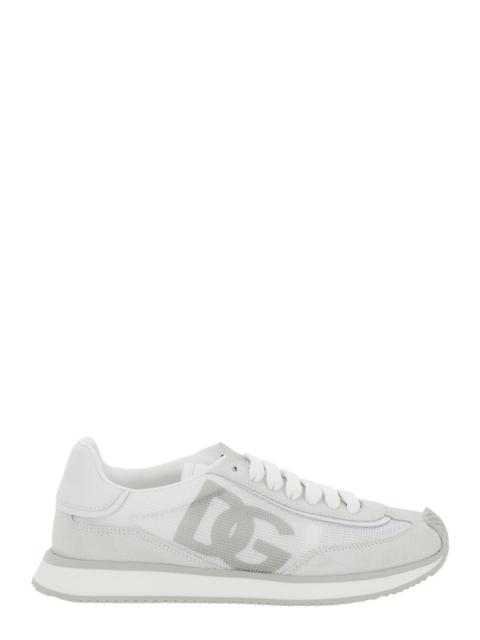 Dolce & Gabbana Dolce & Gabbana Women 'Dg Cushion' White Low Top Sneakers In Mixed Materials Woman