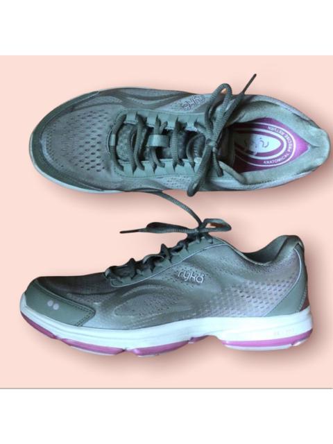 Ryka Devo Plus II Women’s Sage Green Gray Pink Running Sneakers 8.5