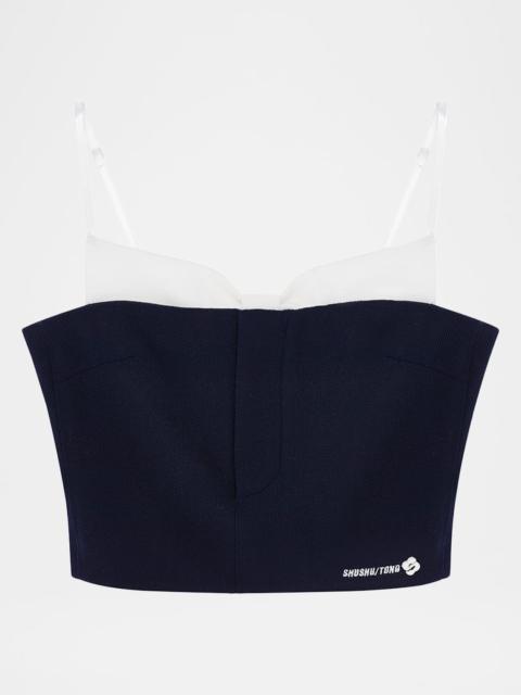 SHUSHU/TONG Layered Bow Corset Top