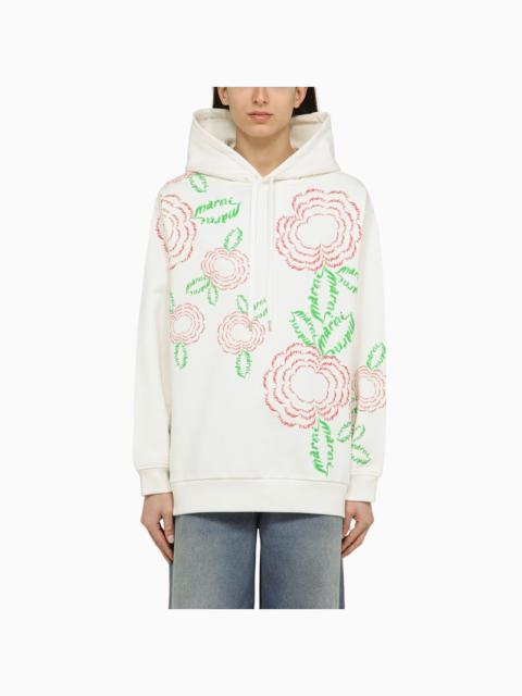 Marni Marni White Sweatshirt With Cotton Embroidery Women