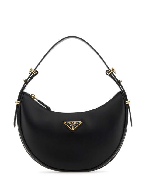 Prada Prada Women Black Leather Arquã¨ Handbag