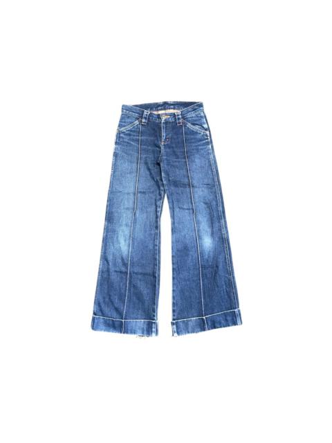 Other Designers Distressed Denim - Vintage Girl Wide Leg Jeans Denim Pants