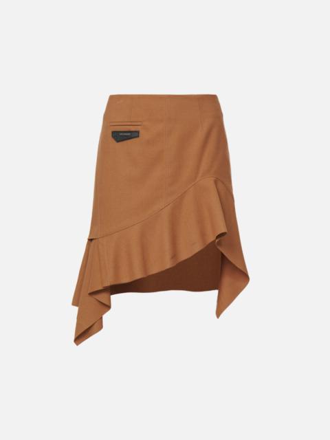 EVISU Leather Pocket Flap Asymmetric Skirt