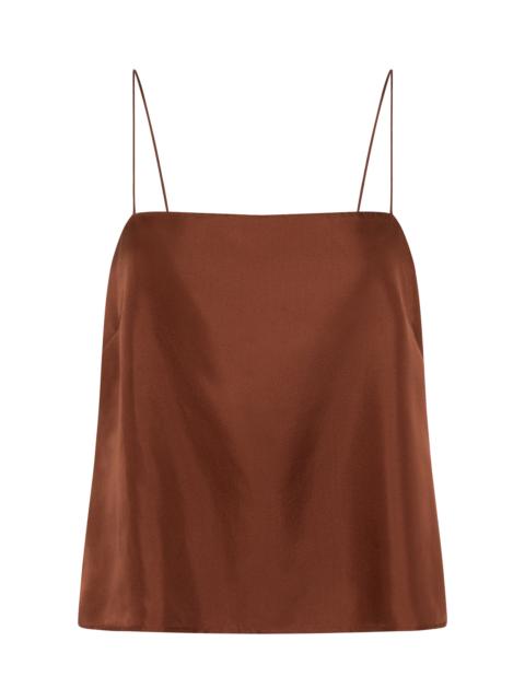 ST. AGNI Cami Silk-Twill Top brown