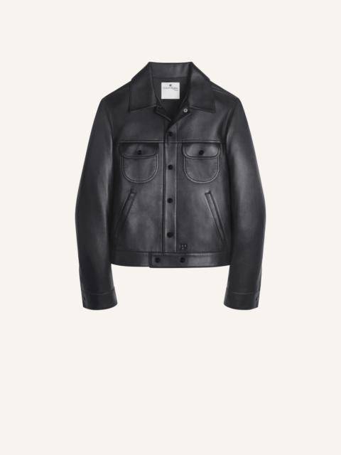 courrèges LEATHER TRUCKER JACKET