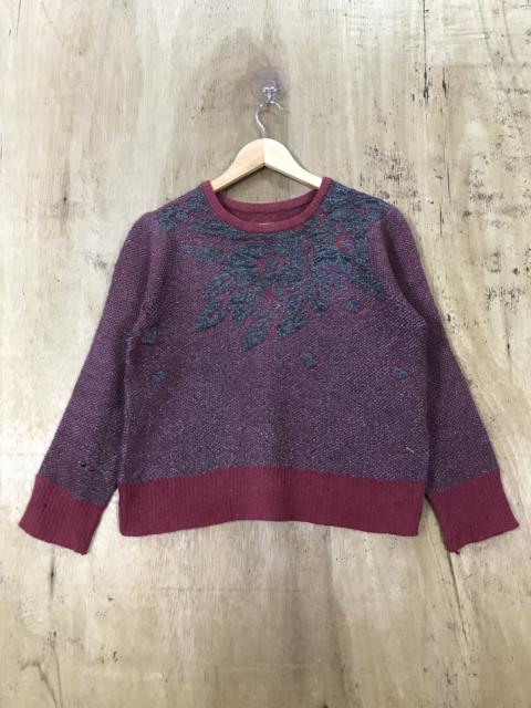 Other Designers Japanese Brand - Floral Motive Knit Sweater Distressed