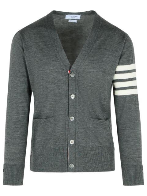 Thom Browne Thom Browne '4-Bar' Grey Virgin Wool Cardigan Men