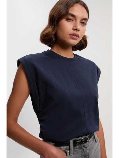 KAREN MILLEN Cotton Ruched Waist Detail Tshirt