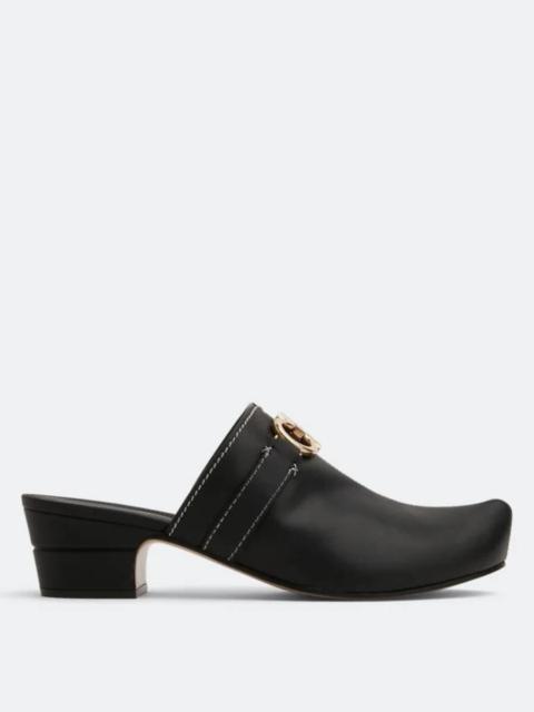 FERRAGAMO Ferragamo Phobos Leather Gancini Mules